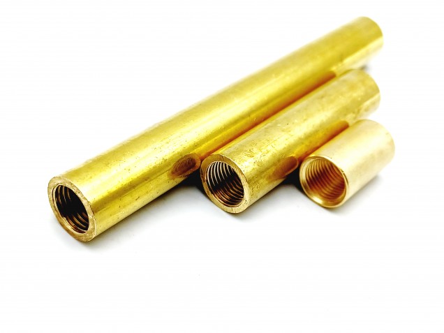 Solid brass hollow threaded spacer M10