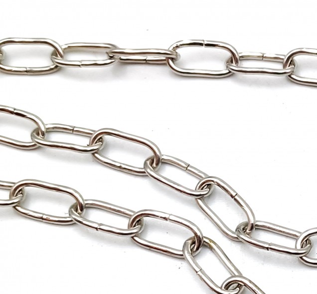 Chrome chandelier chain small oval split link 2kgs max