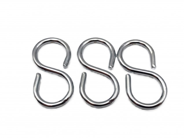 Chandelier Hook Closed S Hook In Chrome pack of 3